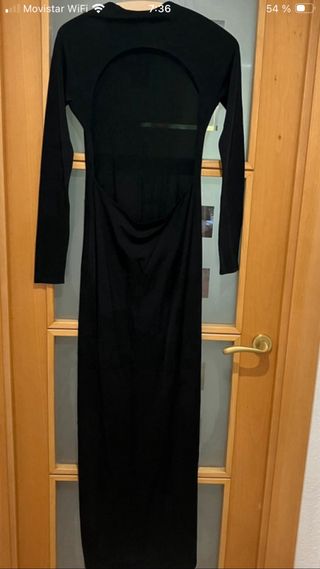 Vestido largo negro Mango