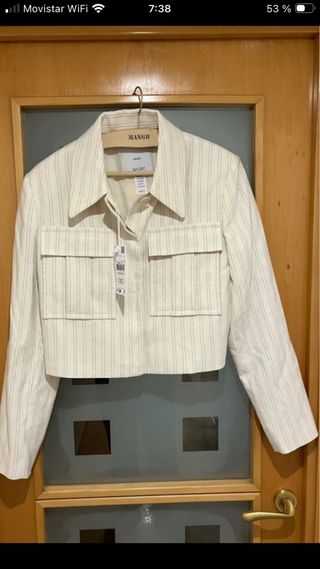 Chaqueta corta Mango Beige Talla S