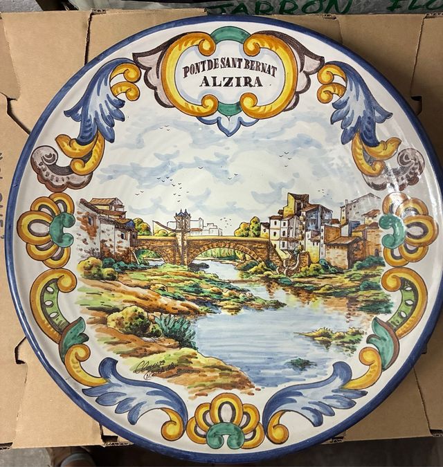 Plato Cerámica Valenciana Alzira antigua