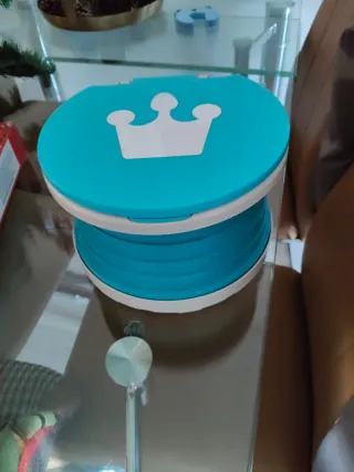 WC portátil infantil azul y blanco