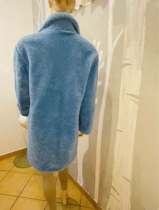 Pelliccia eco Teddy azzurro oversize tg.S/M/L