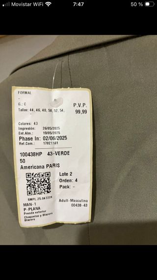 Americana Mango Hombre Verde Oliva