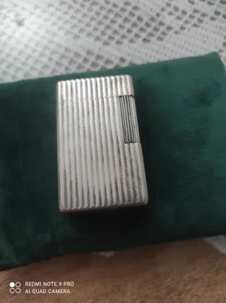 Accendino Dupont rigato argento vintage