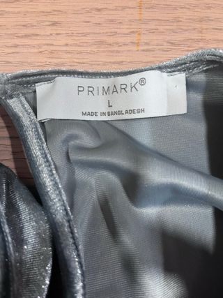 Vestido plateado terciopelo Primark Talla L