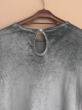 Vestido plateado terciopelo Primark Talla L