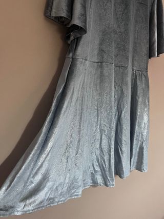 Vestido plateado terciopelo Primark Talla L