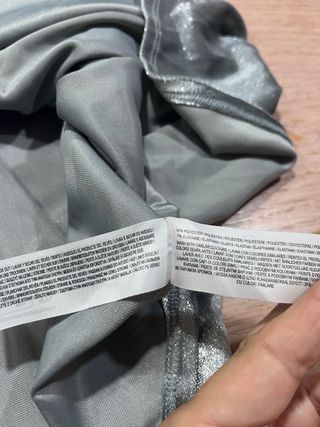 Vestido plateado terciopelo Primark Talla L