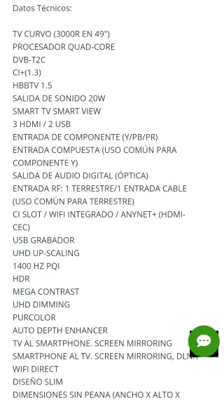 Televisión Samsung 49 Curva UE49MU6225