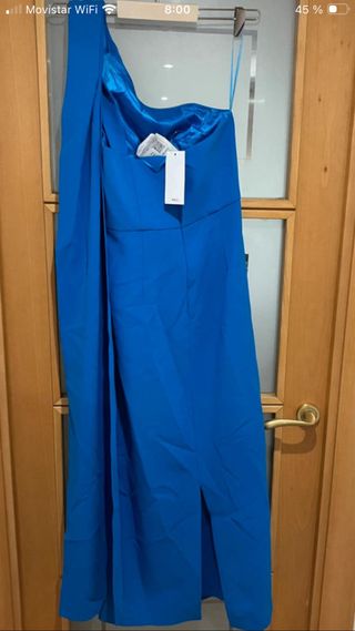 Vestido fiesta azul Mango