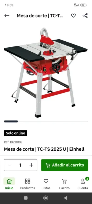 Mesa de corte Einhell TC-TS 2025 U