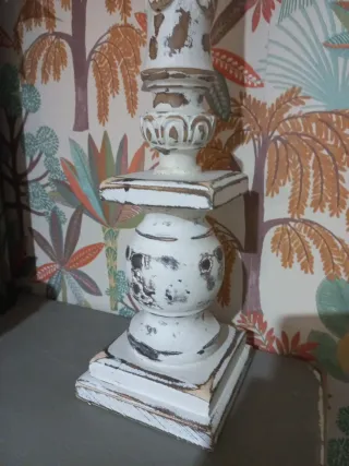 Portacandele in legno stile rustico (COPPIA)