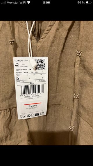 Vestido Verano Mango Marrón