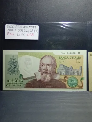 Lotto 2 Banconote FDS 1000 Lire + 2000 Lire