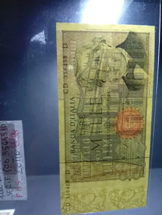 Lotto 2 Banconote FDS 1000 Lire + 2000 Lire