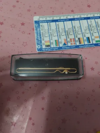 Fermacravatta vintage oro Swarovski