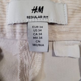 Pantalón chino Regular Fit pana H&M Talla 34 (XL)