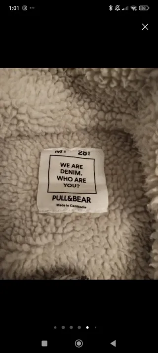 Cazadora vaquera polar gris y blanca