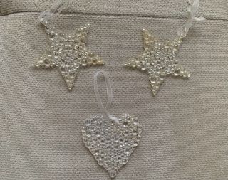 Adornos Navideños Estrellas y Corazón brillantes