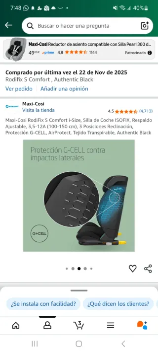 Maxi-Cosi RodiFix S Comfort Silla Coche ISOFIX