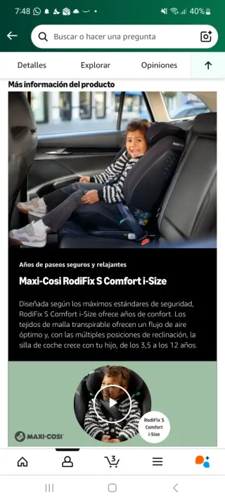Maxi-Cosi RodiFix S Comfort Silla Coche ISOFIX