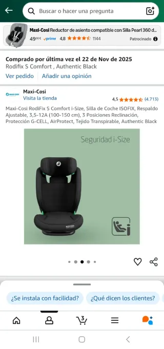 Maxi-Cosi RodiFix S Comfort Silla Coche ISOFIX