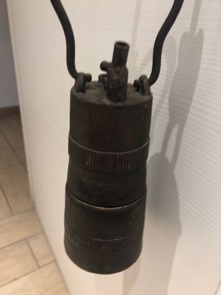 Lampada minatore antica bronzo