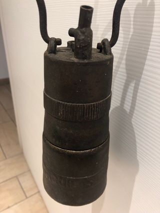 Lampada minatore antica bronzo