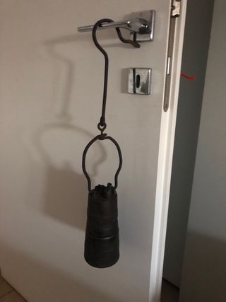 Lampada minatore antica bronzo