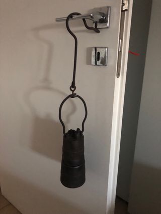 Lampada minatore antica bronzo