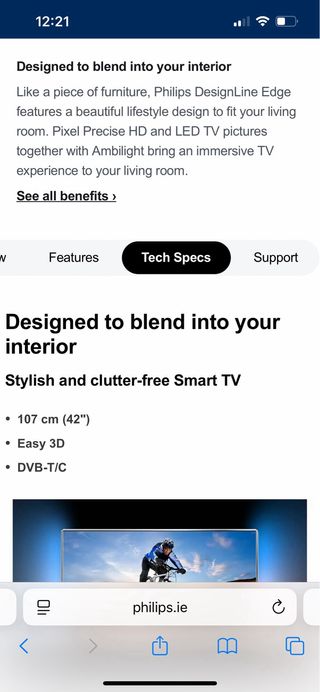 Televisor Philips Beige y Negro