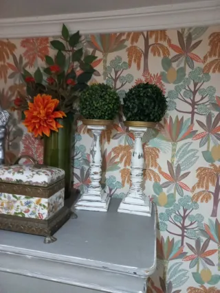 Candelabros madera reciclada artesanía PAREJA