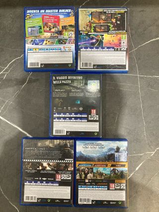 Lotto 5 giochi ps4 vario genere