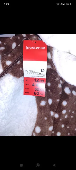 Pijama infantil marrón y blanco