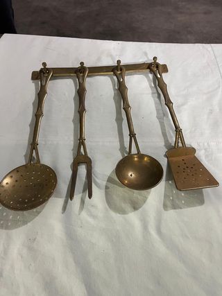 Set Utensili Cucina Ottone Antico