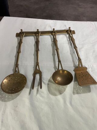 Set Utensili Cucina Ottone Antico