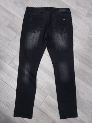 Jeans Uomo/Ragazzo Neri con Disegno e strappi