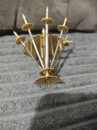 Conjunto Cenicero y Palillero Antiguo Tole