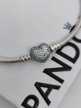 Pulsera Pandora Reflexiones Corazón Plata