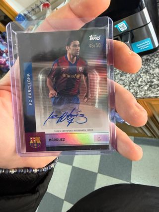 Tarjeta Topps Rafa Márquez FC Barcelona Autógrafo