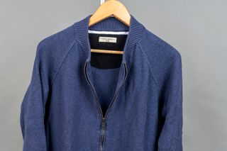 Jersei azul hombre cremallera