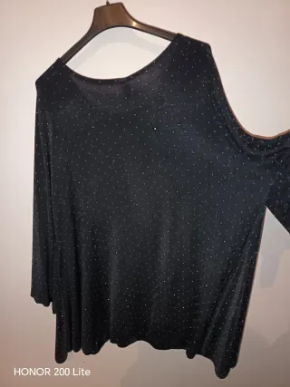 Blusa oversize elegante nera taglia 52-56