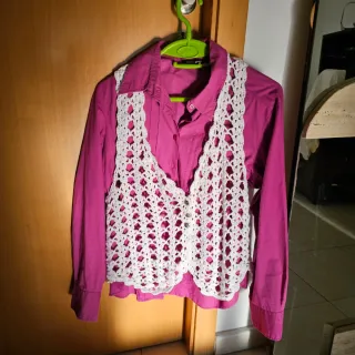 Chaleco crochet blanco