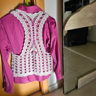 Chaleco crochet blanco