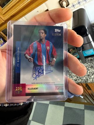 Tarjeta Patrick Kluivert FC Barcelona Topps Autogr