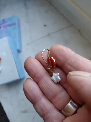 Orecchini corallo mediterraneo argento perle