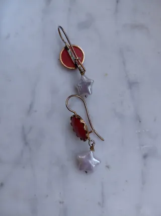 Orecchini corallo mediterraneo argento perle