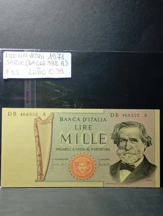 Lotto 2 Banconote Lire 2000+1000 FDS