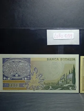 Lotto 2 Banconote Lire 2000+1000 FDS