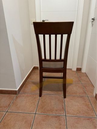 6 Sedie in legno massello marrone