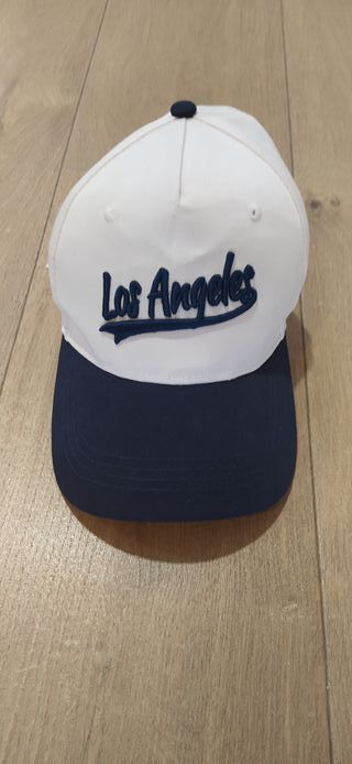 Gorra Los Angeles unisex blanca y azul